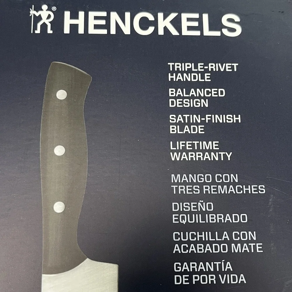 Henckels Fine Edge 3 pc Knife Set Paring, Serrated Utility, Chef Starter Set